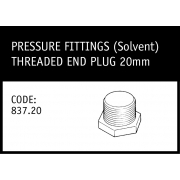 Marley Solvent Threaded End Plug 20mm - 837.20